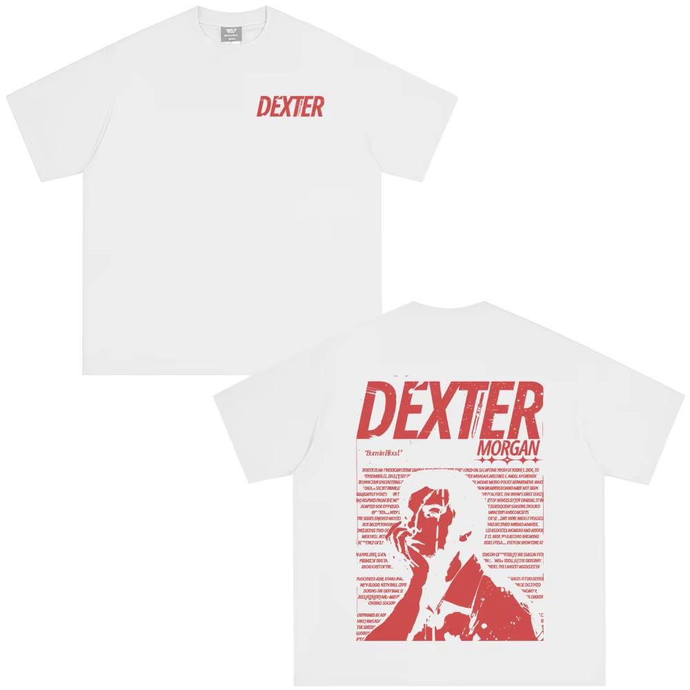 New Style Tee Vintage TV Play Dexter Morgan Printed T-shirt Men Women Casual Oversized TShirts Men's High Quality Cotton T-shirt