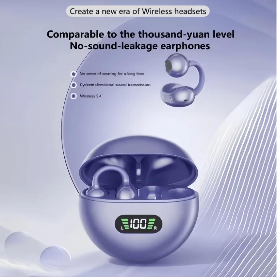 Xiaomi New Q71 TWS Bone Conduction Earphones Bluetooth 5.3 Earbuds Clip On Ear Comfortable Sport Digital Display Headsets
