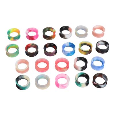 11 Pairs Silicone Ear Gauges Mixed Color 16mm Soft Earring Tunnels Plug for Piercing