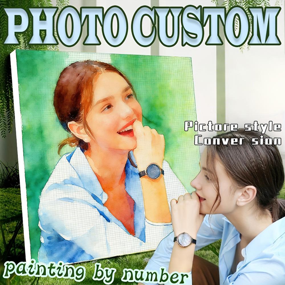 style transfer Large Size Photo Custom Print by Number Kit Adult Gift Personalized Portrait Gift Furniture Room Decoration Paint by Number Portrait