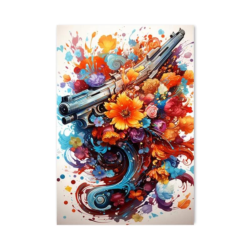 Abstract Graffiti Pistol Posters and Prints Canvas Paintings Wall Art Pictures for Living Room Home Decoration