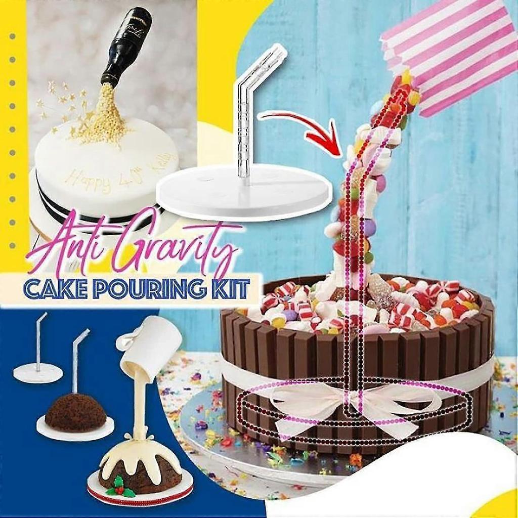 Cake Pouring Kit Anti Gravity Cake Stand Reusable DIY Decorative Cake Kit Baking Tools Create Unique