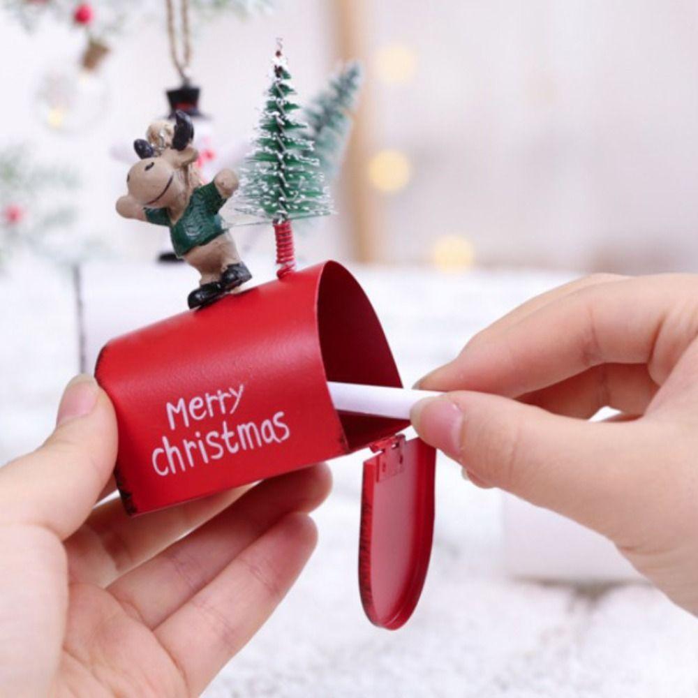Iron Christmas Santa Claus Bell Painted Xmas Tree Decorations Car Pendant  Grocery Store