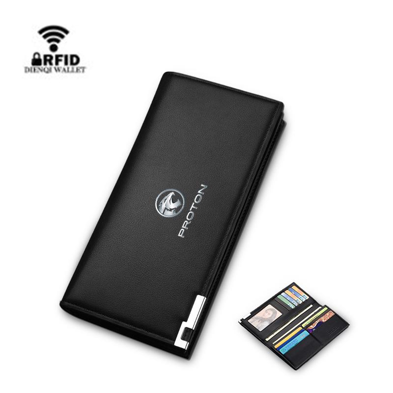 Mens Wallet Long Purse Leather Clutch Large Business Handbag Multi Functional Coin Purse For Proton Exora Iriz R3 Wira Saga Satr