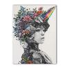 Nordic Wall Art Pretty Robot Girl Flowers Canvas Painting Modern Style Poster Prints Living Room Home Wall Decor