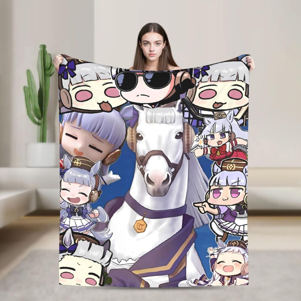 Umamusume Pretty Derby Haru Urara Warm Soft Blanket Airplane Travel Plush Throw Blanket Bedroom Flannel Bedspread Sofa Bed Cover