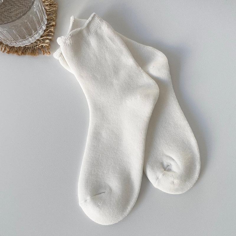 5 Pairs of Women's Autumn and Winter Thick Fleece Warm Wool Circle Cute Roll Tube Socks