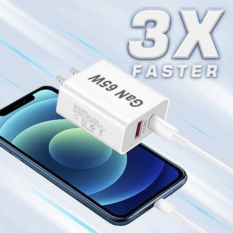 55w 65w AU Plug Fast USB Charger Type C Charger for Xiaomi Redmi iPhone Samsung SmartPhone Quick Charging Adapter PD Wall Charge