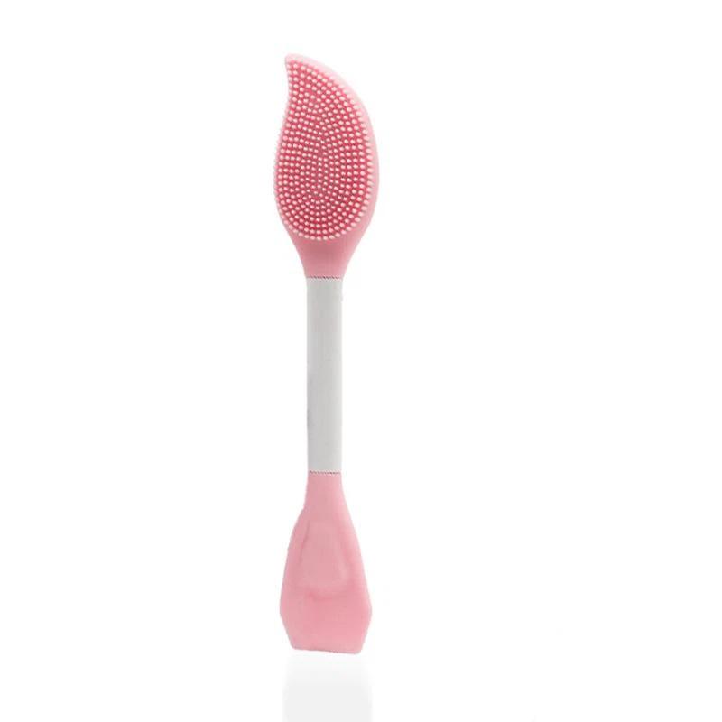 

Double Head Facial Mask Brush Silicone Applicator Spoon Spatula Stirring Stick Skin Face Cleansing Care Home Makeup Tools светло-розовый