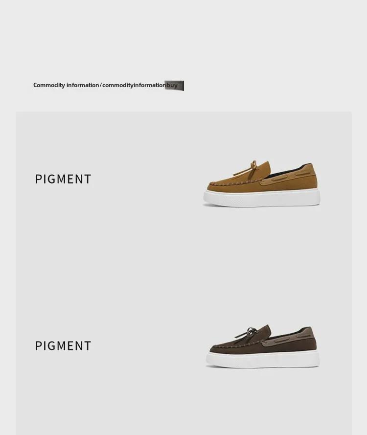 Pánské 2024 Zimní Ležérní Kožené Nazouvací Tenisky se Silnou Podrážkou