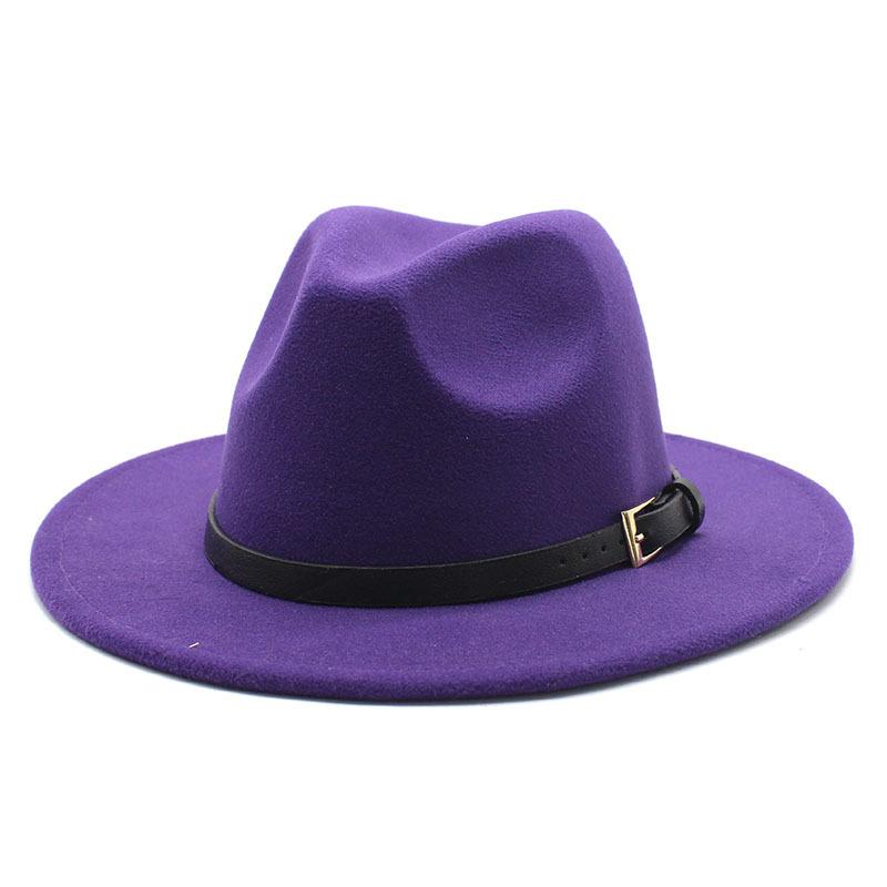 Hat Men'S And Women'S Jazz Hat Quarterly British Retro Belt White Top Hat Woolen Gentleman'S Hat