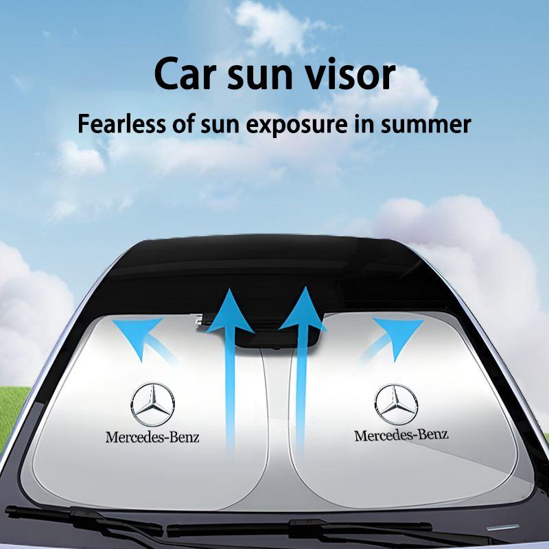 HXGR9 Thicken UV Resistance Car Sun Visor Sunshade Front Glass Sunscreen For Mercedes Benz W203 W204 W205 W176 W16 W177 W247 Accessory