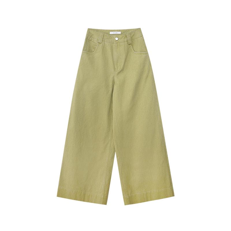 

Интерпретация Красоты: Ранняя весна 2025 года, повседневные узкие джинсы с широкими штанинами для женщин - Модель C3205 Medium зелёный