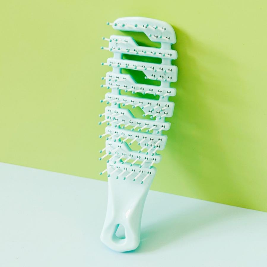 Mini Cutout Rib Comb Smooth Hair Comb Leather Massage Large Curved Comb Gradient Fluffy Styling Comb