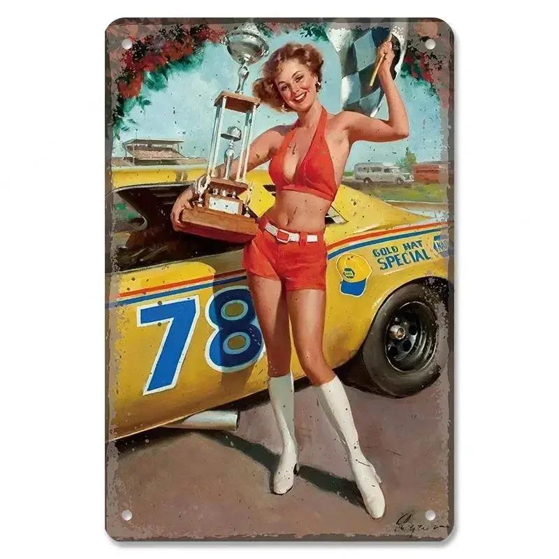 Metall-Wandskulptur Oldtimer | Blechschild, Retro Klassiker Auto Kunst, Halloween & Weihnachtsgeschenk, Bar/Pub/Garage Dekor