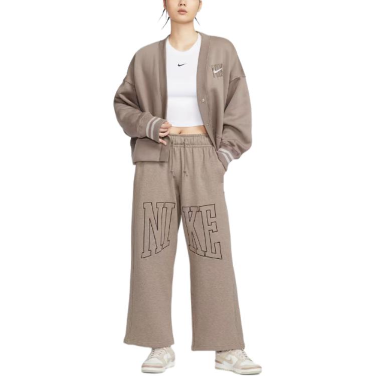 New Nike Swoosh AS W NSW S TR EET OH FLC Knitted Sports Pants Women's Mink Brown HQ5884-233