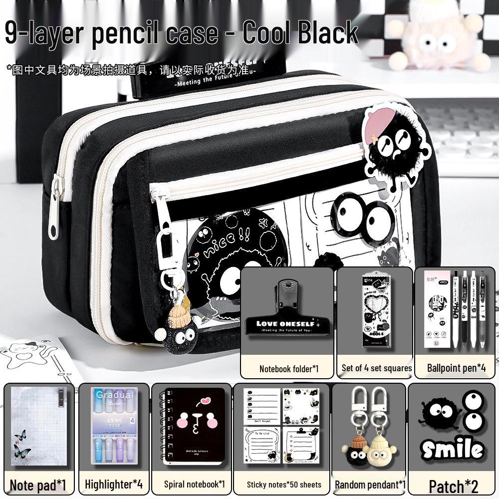 Little Coal Ball Large Capacity Transparent Pencil Case - 2025 Stylish Stationery for Boys and Girls