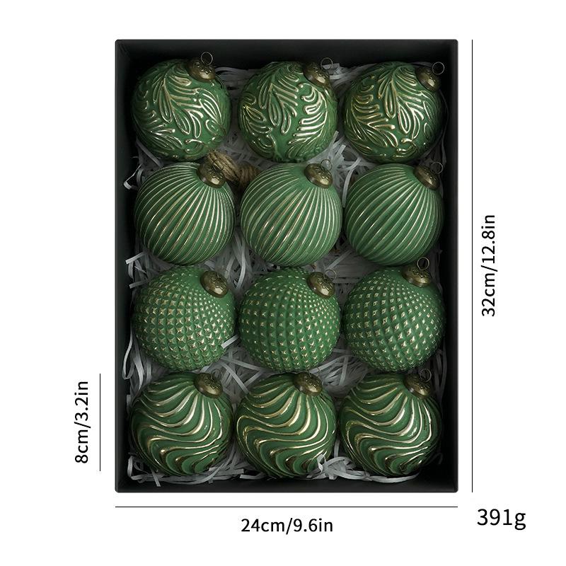 Boules Ornementales pour Sapin de Noël Style Ancien 8cm