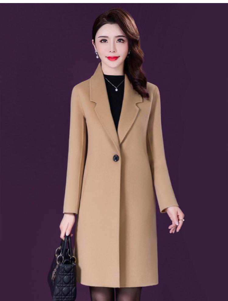 Autumn Winter Korean Woolen Coats Office Lady Overcoat Cashmere Woman Clothes