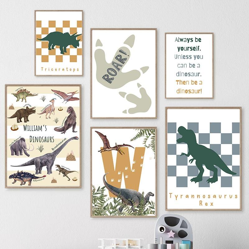 Tyrannosaurus Rex Triceratops Jurazeit Poster und Drucke Dinosaurier Wandkunst Leinwandmalerei Bilder Baby Kinderzimmer Dekor
