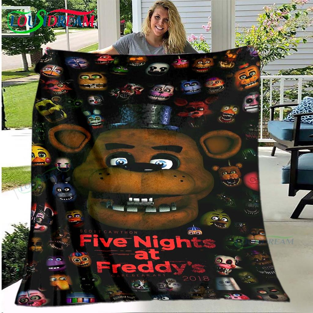 Hot Horror Characters Pattern Blanket Flannel Thin Blanket Portable Home Travel Office Lunch Break Game Blanket Birthday Gift
