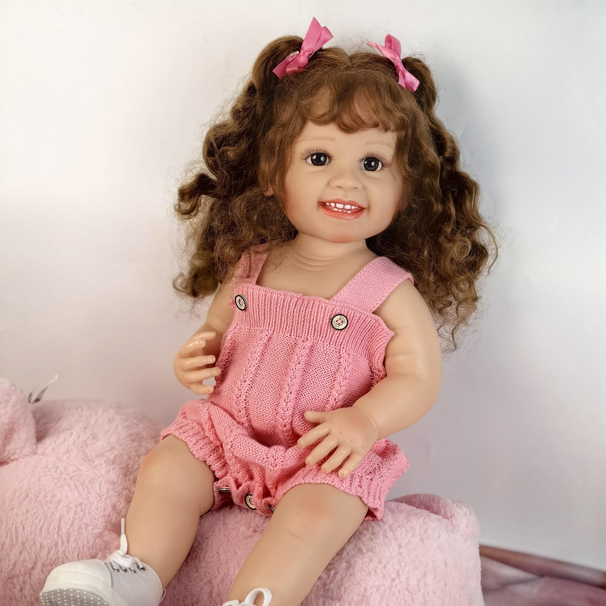 

Уникальная реалистичная кукла Reborn Baby 55 см, полностью силиконовая, виниловая, с улыбкой, для младенцев, модель Reborn, для детей, для раннего развития, игрушка, подарок на день рождения, Рождество