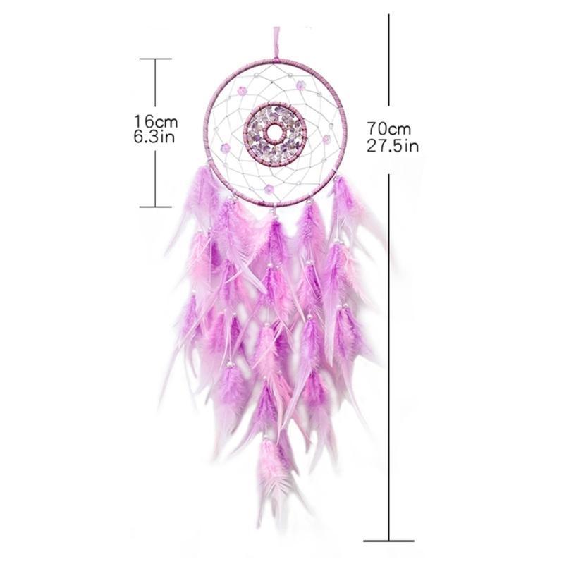 Feathered and Flower Beads Handwoven Dreamcatchers for Home or Party Wall Decors