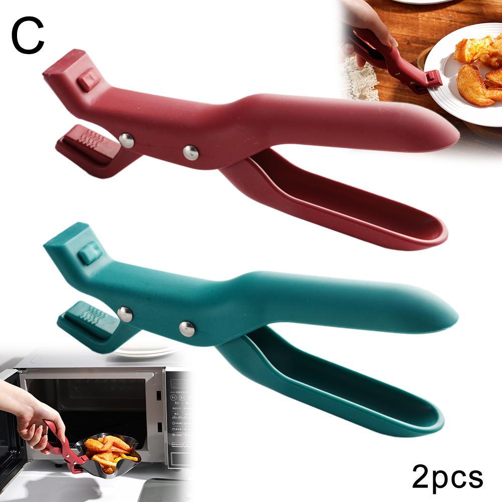 Anti-scald Gripper Clip Hot Dish Non-slip Plate Bowl Clip Retriever Tongs Silicone  Dish Lifter Portable Anti-hot Clip Lifter