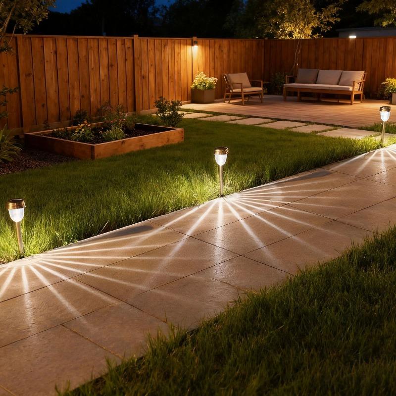 Edelstahl Solar-Gartenleuchten, Hoflampen, LED Garten-Dekorationsleuchten