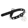 Spiked Choker Necklace PU Leather Goth Choker Collar with Pentagrams Pendant Punk Rock Collar Adjustable for Women Men