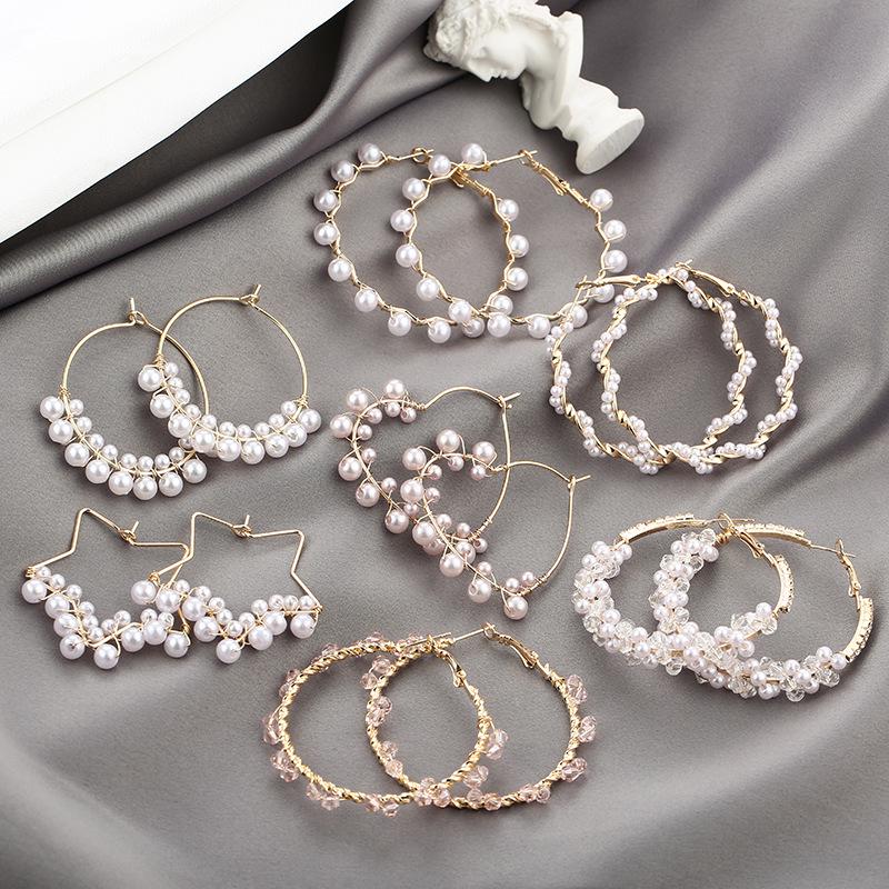

European & American Geometric Pearl Spiral Ear Cuffs: Versatile Fashion Round Earrings