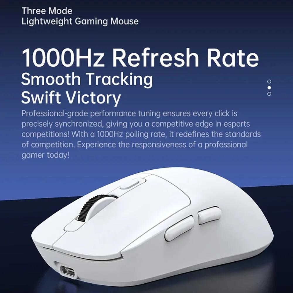 Tri-mode Wired/2.4GHz/BT Wireless Gaming Mouse 8000DPI 6 Mute Buttons Rechargeable Mouse Ergonomic Lightweight Design Mice