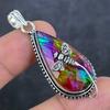 Natural Dichroic Glass Gemstone 925 Sterling Silver Jewelry Pendant 2.17" g7K84
