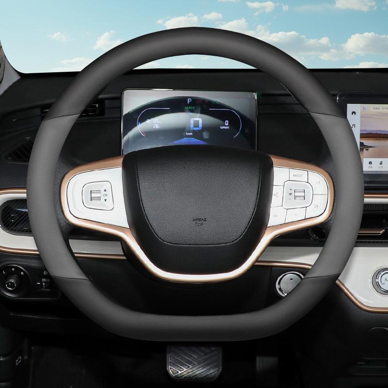 For Kaiyi Shiyue Car Auto Steering Wheel Cover Wrap Leather Ultra-thin Anti Slip Car Handle Covers 4 Season Interior Accessories
