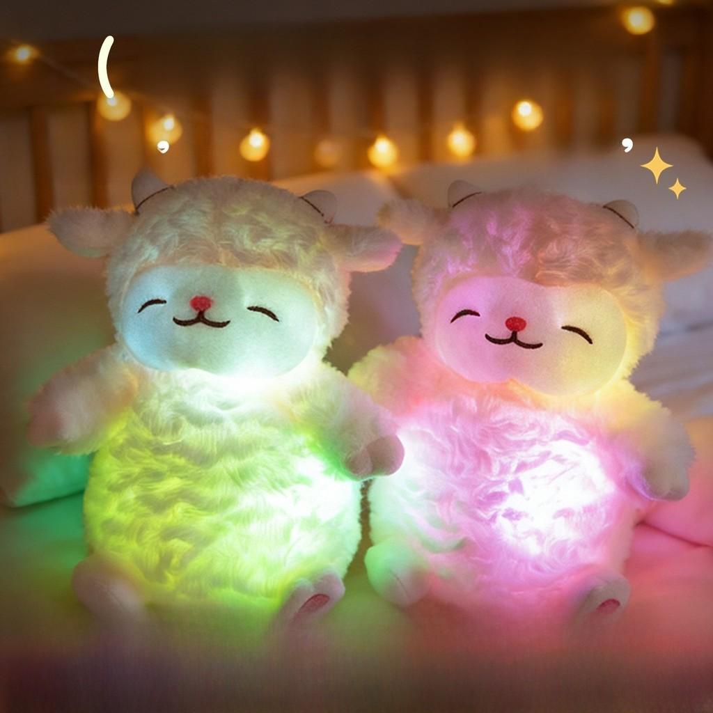 Colorful Led Luminous Sheep Plush Toy With Short Pile Fur For Kids And Collectors