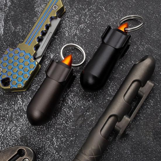 Mini Sealed Jar Waterproof Moisture-proof High Hardness Good Sealing Aluminum Alloy Keychain Tablet Bottle Camping Supply