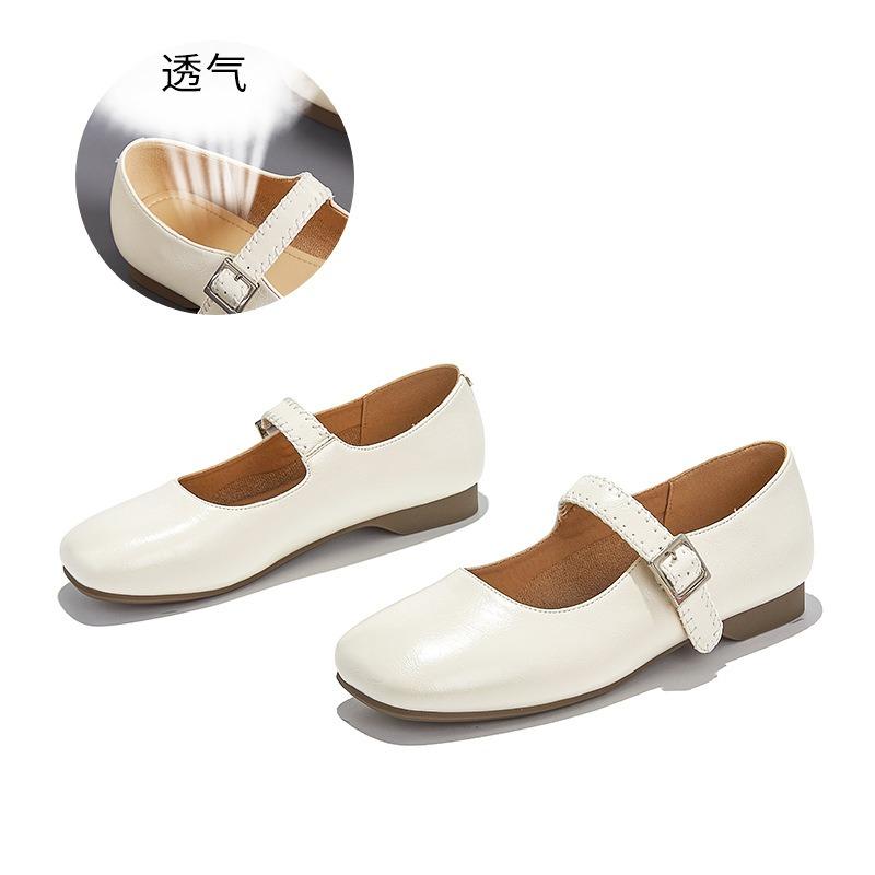 Square Head Mary Jane Shoes Women's New Shallow Buckle Casual Fashion Single Shoes Women's Versatile Commuter Women's Shoes