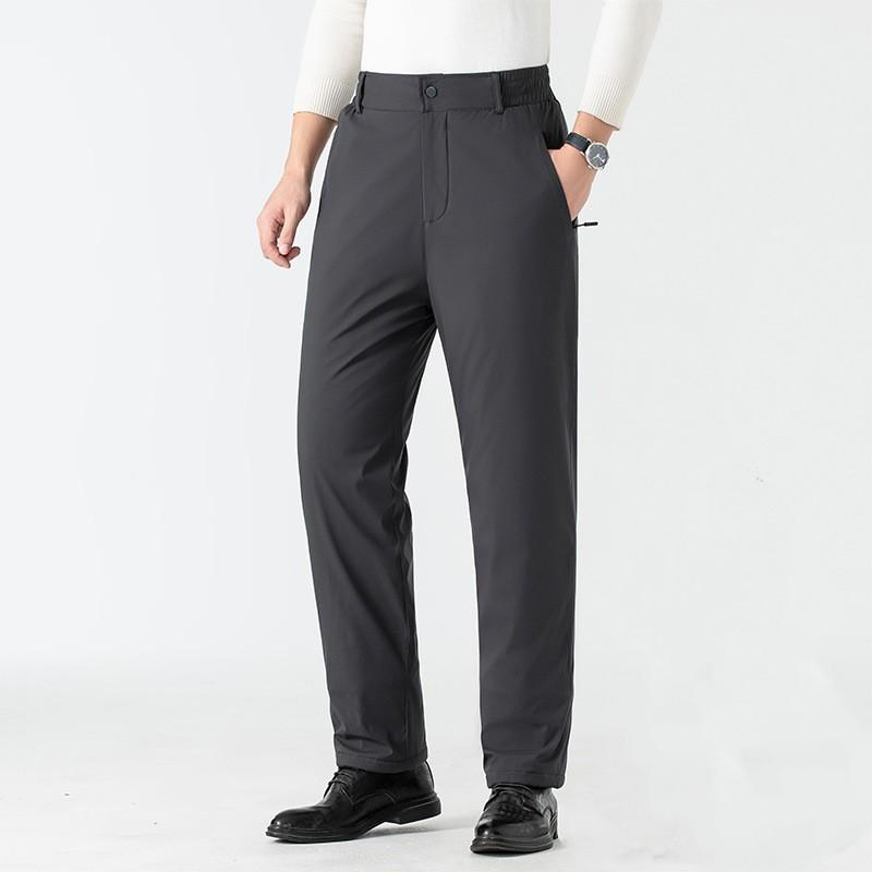 Men's Winter Fleece-Lined Thickened Outerwear Casual Pants Middle-Aged and Elderly Thermal Pants Sports Pants