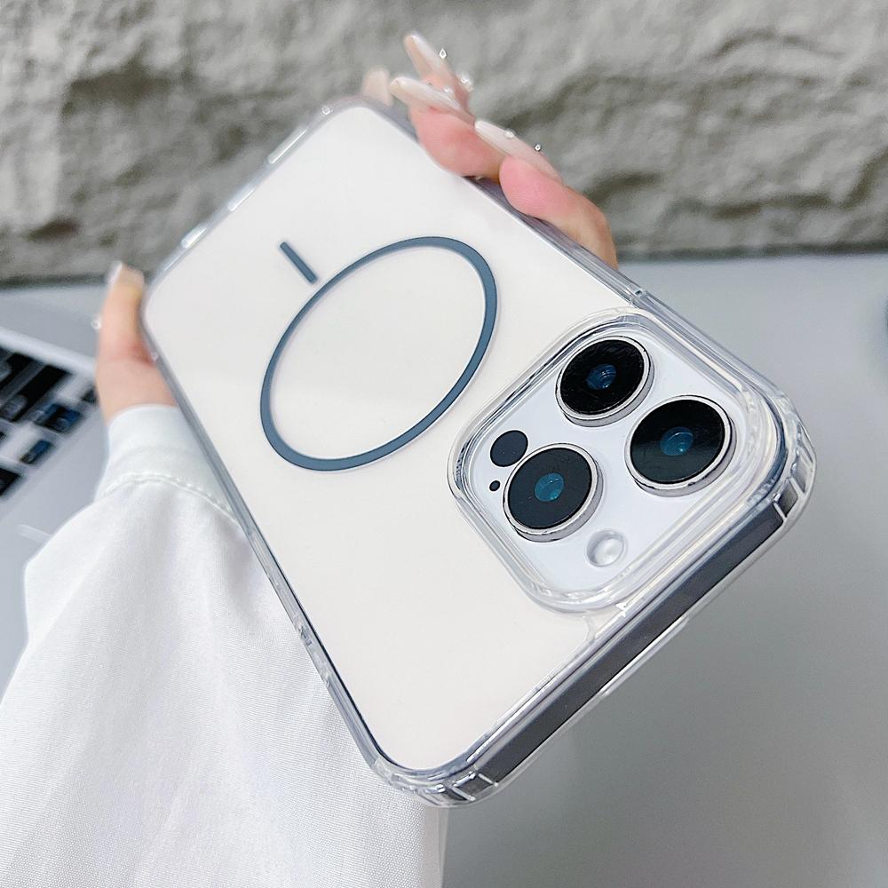KEYSION HD Transparent Magnetic Wireless Charge Phone Case for MagSafe for iPhone 11 12 Pro Max Hard Clear Cover