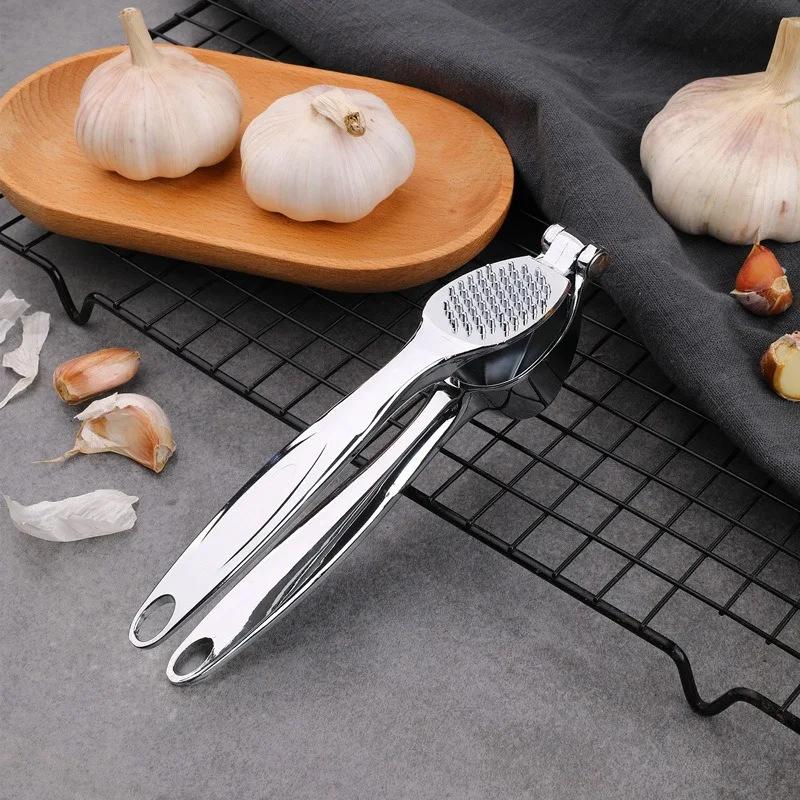 Zinc Alloy Garlic Press Manual Ginger Crusher Kitchen Tool Stainless Steel Peeler Mincer Gadget For Home Cooking Restaurant Use