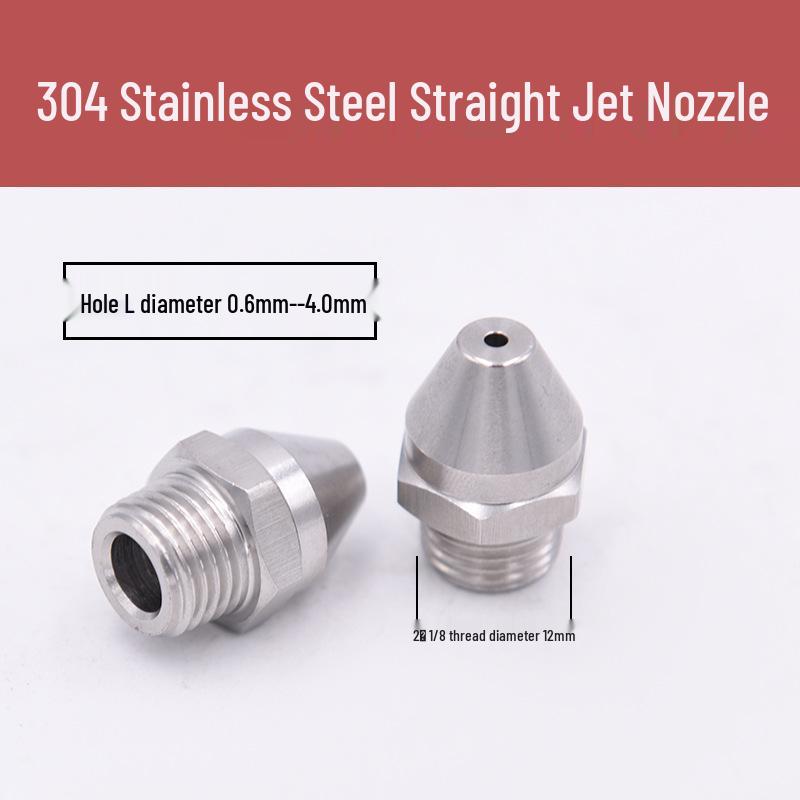 304 Stainless Steel Straight Jet Nozzle for High-Pressure Industrial Cleaning and Dust Removal