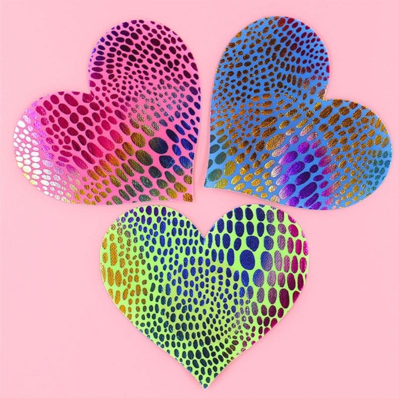20 Pairs Women Sexy Self Adhesive Nipple Covers Colorful Fish Scales Disposable Breast Stickers Pasties Sticky Bras