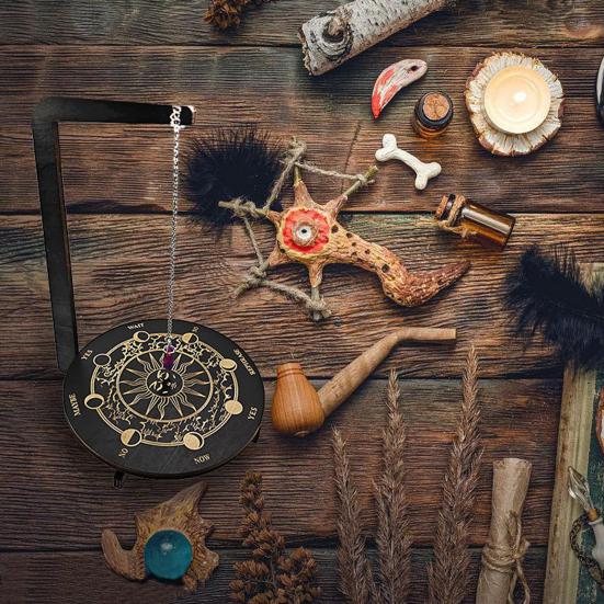 Drewniany Stojak Ekspozycyjny na Wahadło Wieszak na Wahadło Kryształowe Tablica Ołtarzowa do Wahadła Ozdoba Wiedźmy