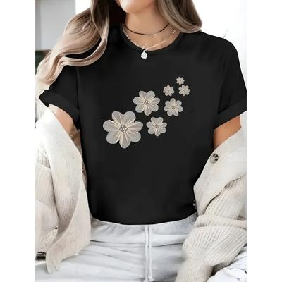 Europäische Größen Frühling und Sommer Lässige Kurzarm-T-Shirts für Damen