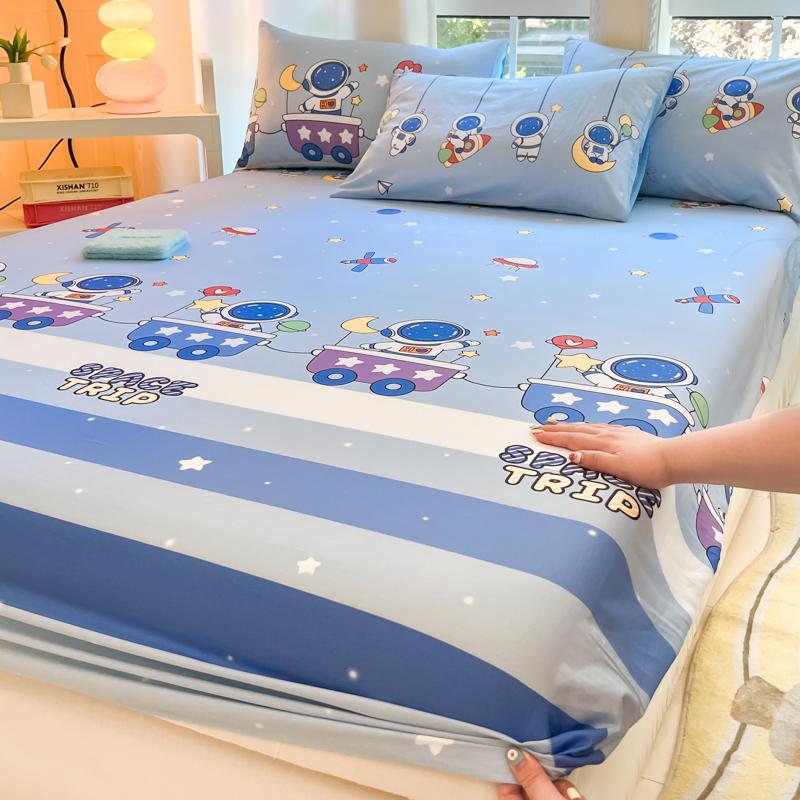 

1 шт. Хлопковая простыня для детей, мультяшный стиль, с принтом машинок, простыня на резинке для мальчиков, из чистого хлопка, покрывало для односпальной кровати 90x200x15cm 1pc