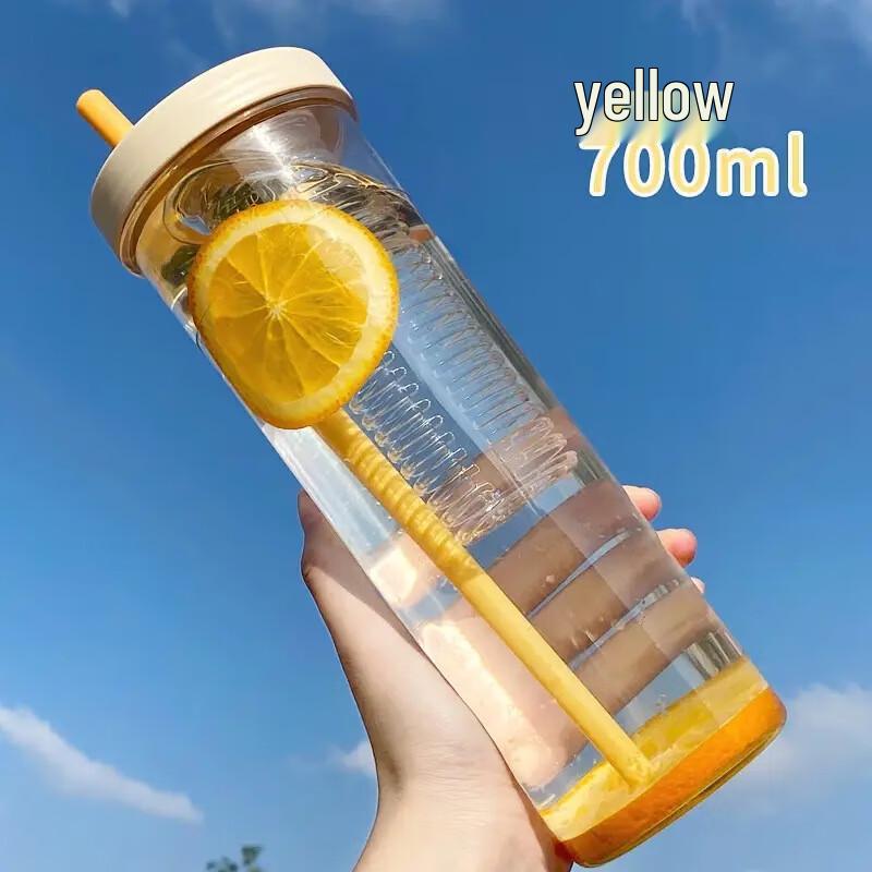 Portable Plastic Straw Juice Cup