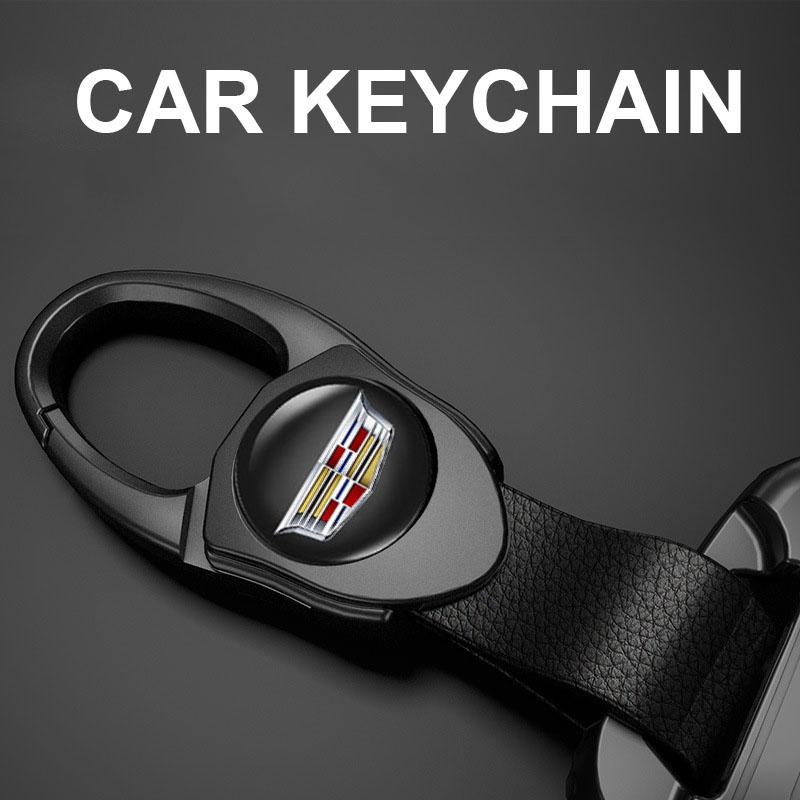 Zinc Alloy Cadillac Leather Car Keychain Premium Keyring Holder for CT4 CT5 XT4 XT5 XT6 ATS CTS XTS All Models Auto Accessories Jx5