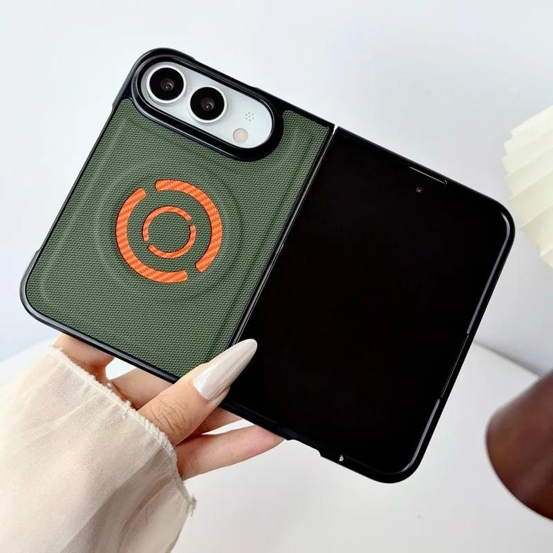 Fabric Leather Magnetic Phone Case for IPhone Duo 18 Fold 18Duo Ultra Anti-drop for Magsafe Wireless Charging Funda Back Cover