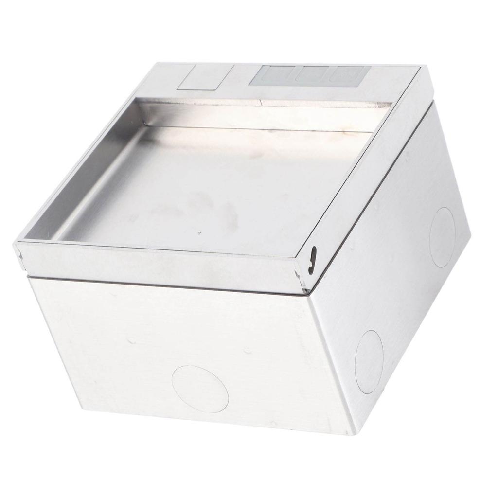 Recessed Floor Outlet Box, 4KW 16A Water Proof Stainless Steel Recessed Flat Socket Kit with 2 X 3 Prong Receptacle, Tamperresistant Electric
