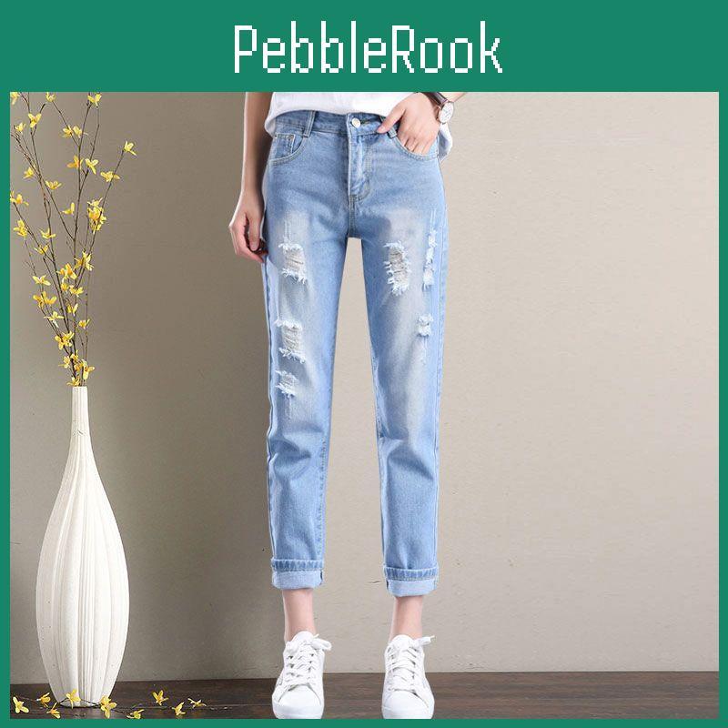Hole Highwaisted New Loosefit Arrival Ripped Jeans For Women